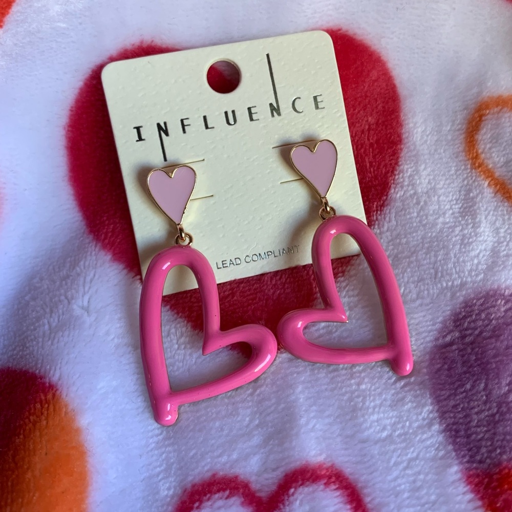 Pink Heart Studs